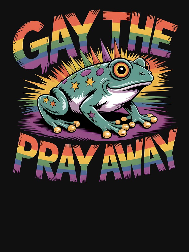 Gay the Pray Away Frogs Retro Pride Aesthetic with Equality Message by Redgiant87x