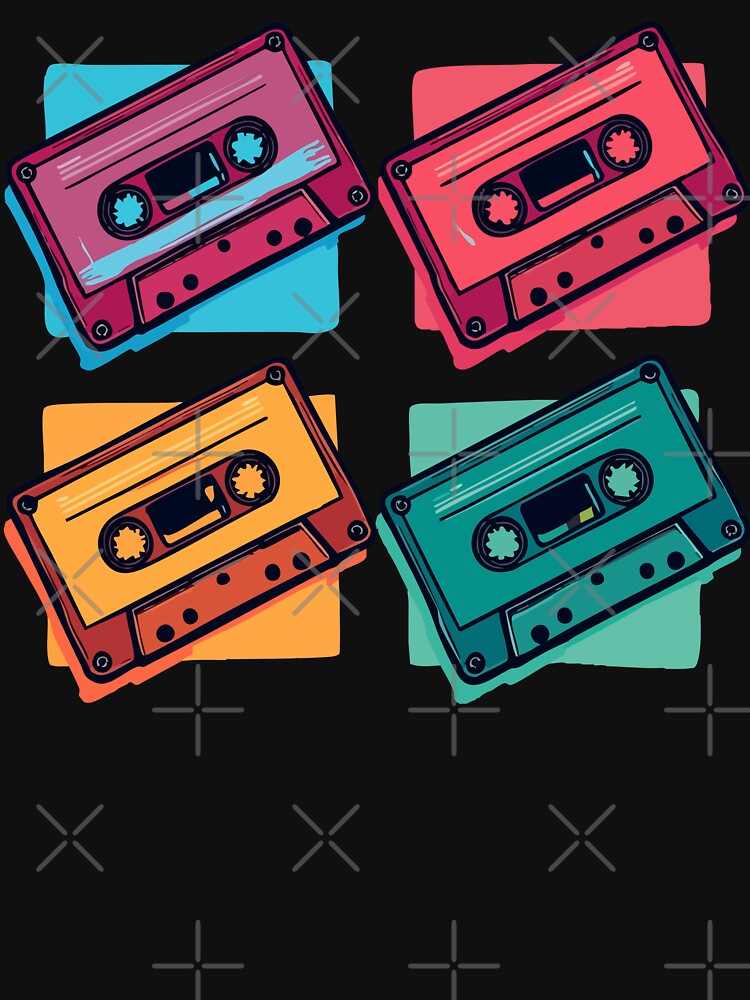 Cassette Tape Retro Colorful Pop Art Style by TomFrontierArt