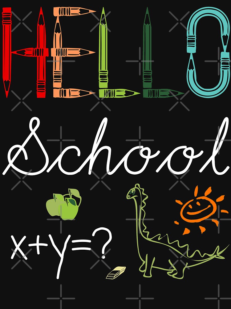 Hello School - Funny Vintage Dinosaur Teacher Students Gift by r-silver