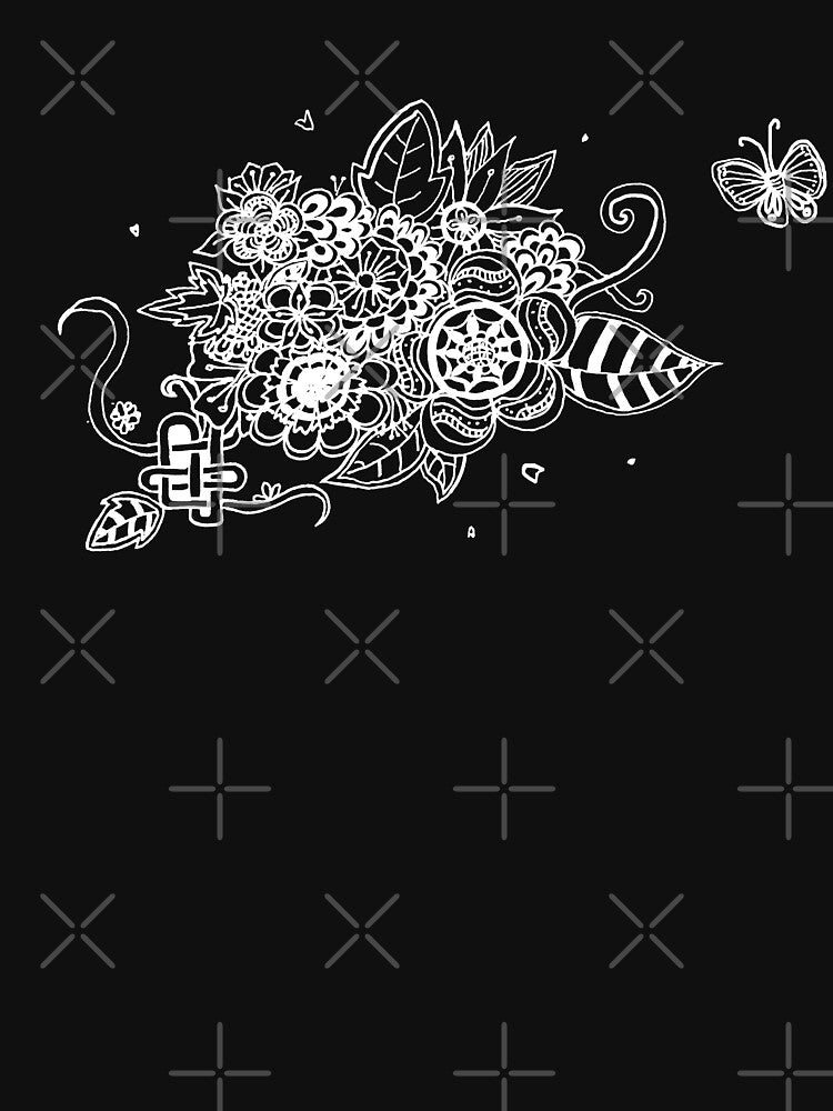 Flower garden - White (Zentangle/ Doodle/ Mandala) by CreativityRoams