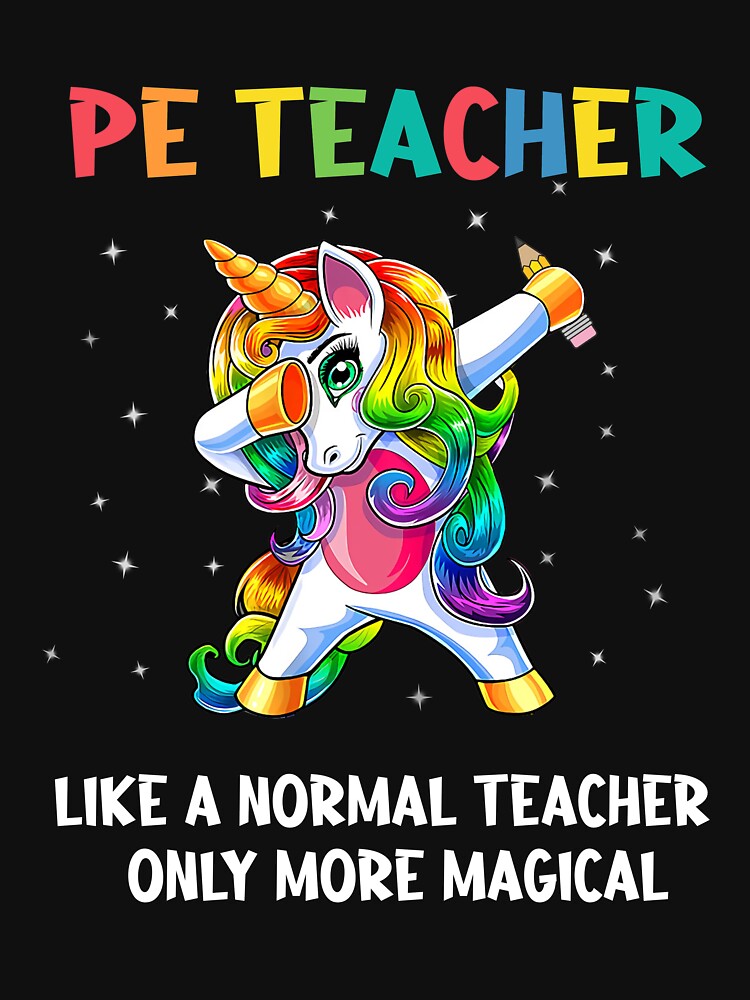 PE Teacher Dabbing Unicorn Funny Back To School by KiemiraKilane