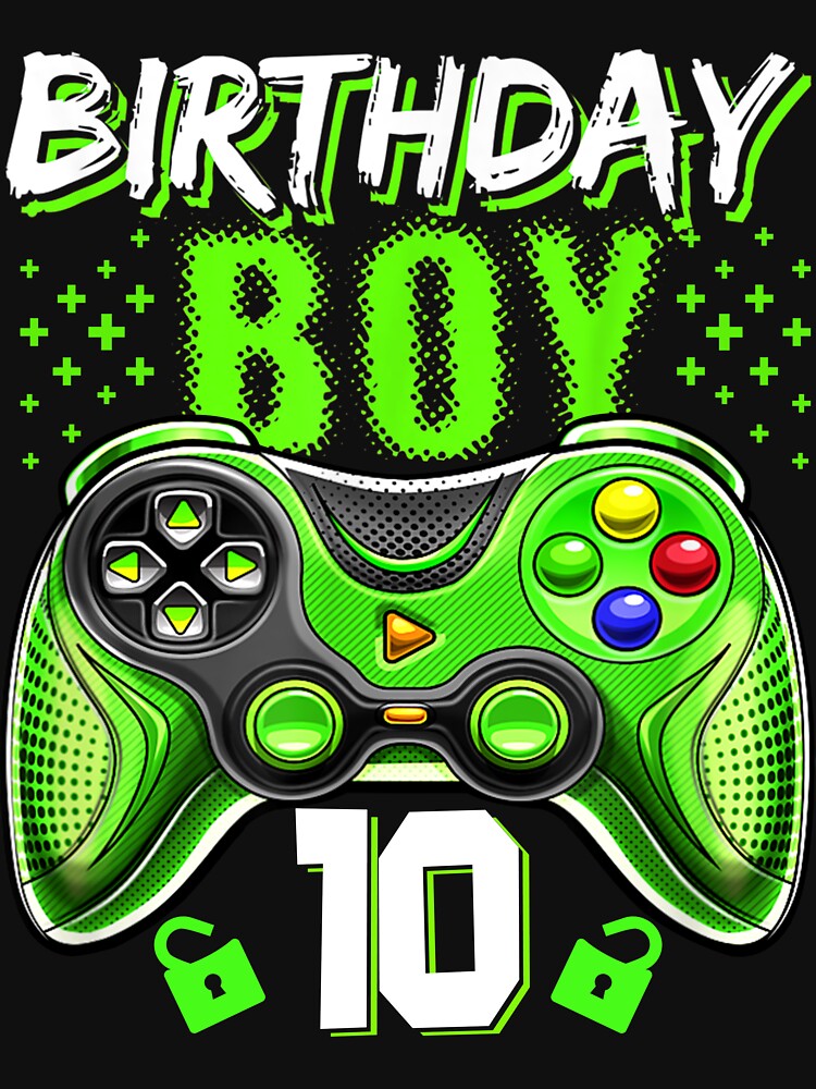 Birthday Boy 10 Video Game Controller Gamer 10th Birthday by moonligh1996