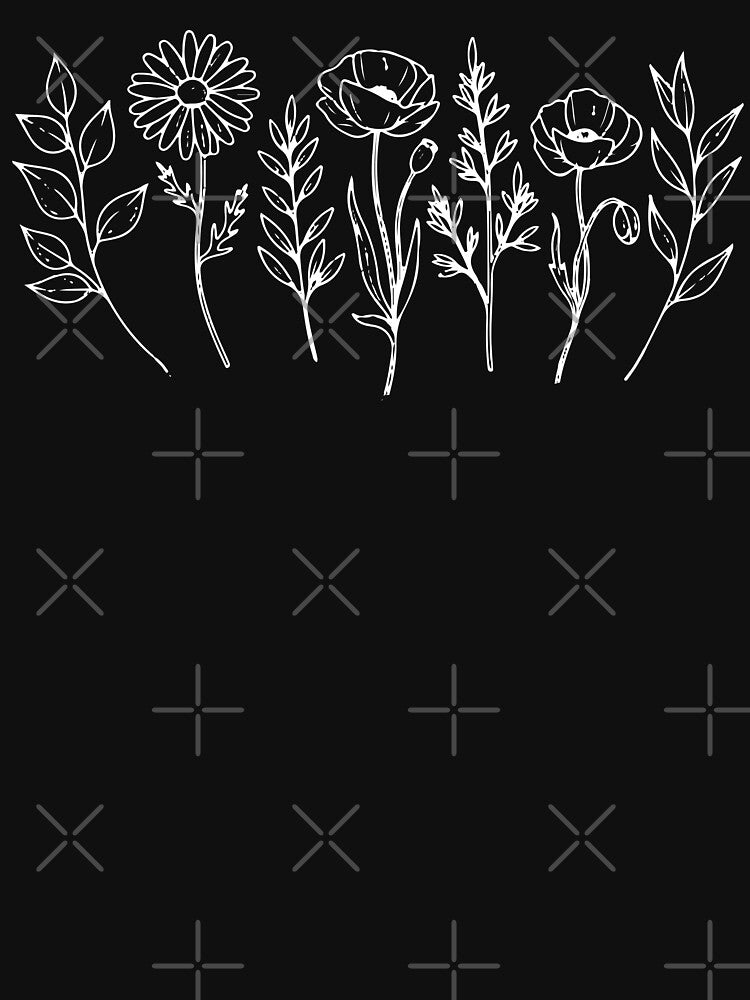Minimalist Line Art Wildflowers, Simple Botanical by FlashCraft Design