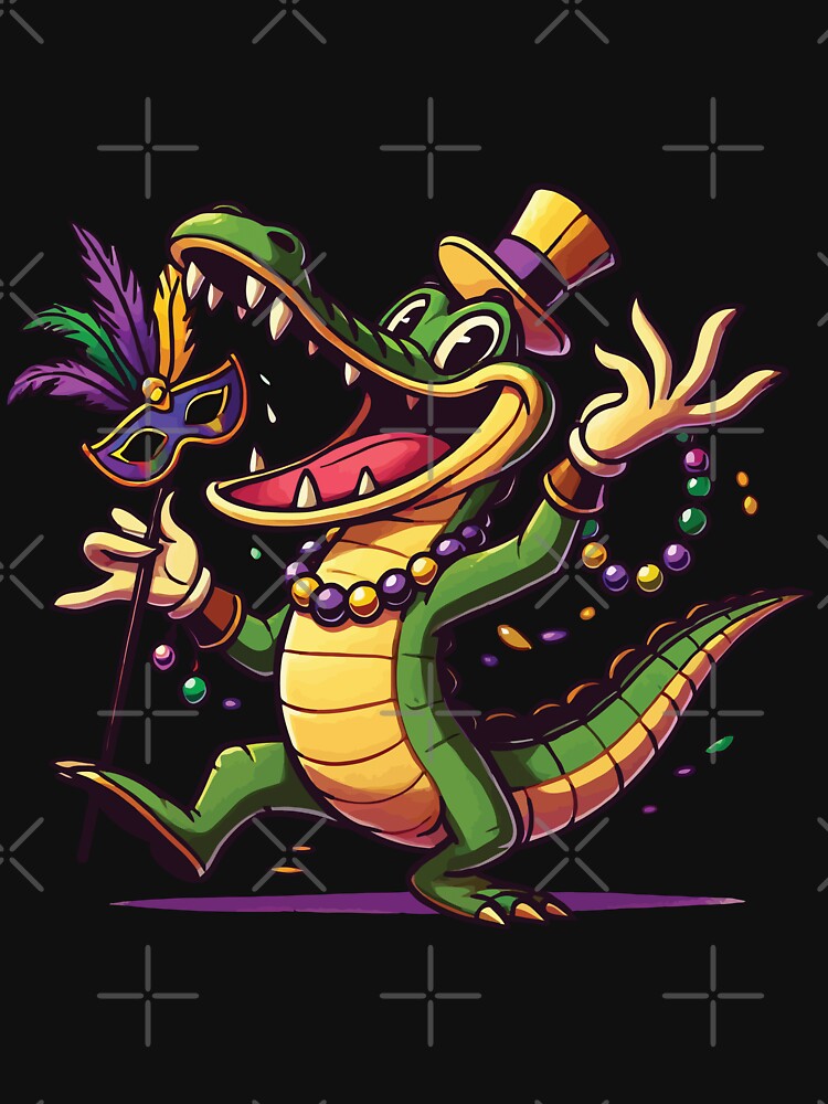 Mardi Gras Alligator Celebration Fun by LuminOrb