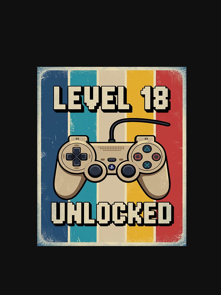 Level 18 Unlocked Video Gamer 18 Year Old 18th Birthday by PowAcademy