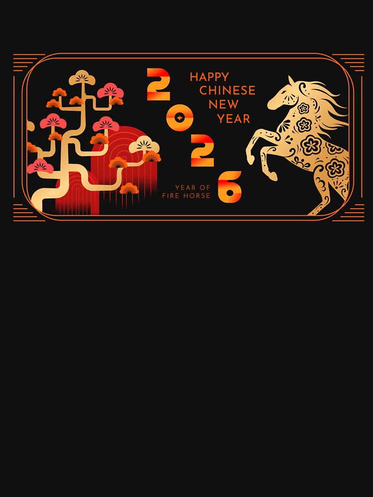 Happy Chinese New Year 2026 Year of the Fire Horse Art by Maniutek