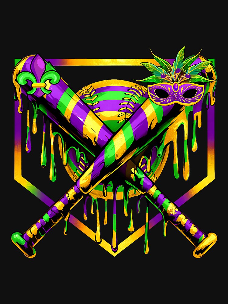 Baseball Mardi Gras Carnival Party Mask Ice Cream Drip Boys by GreggRoss