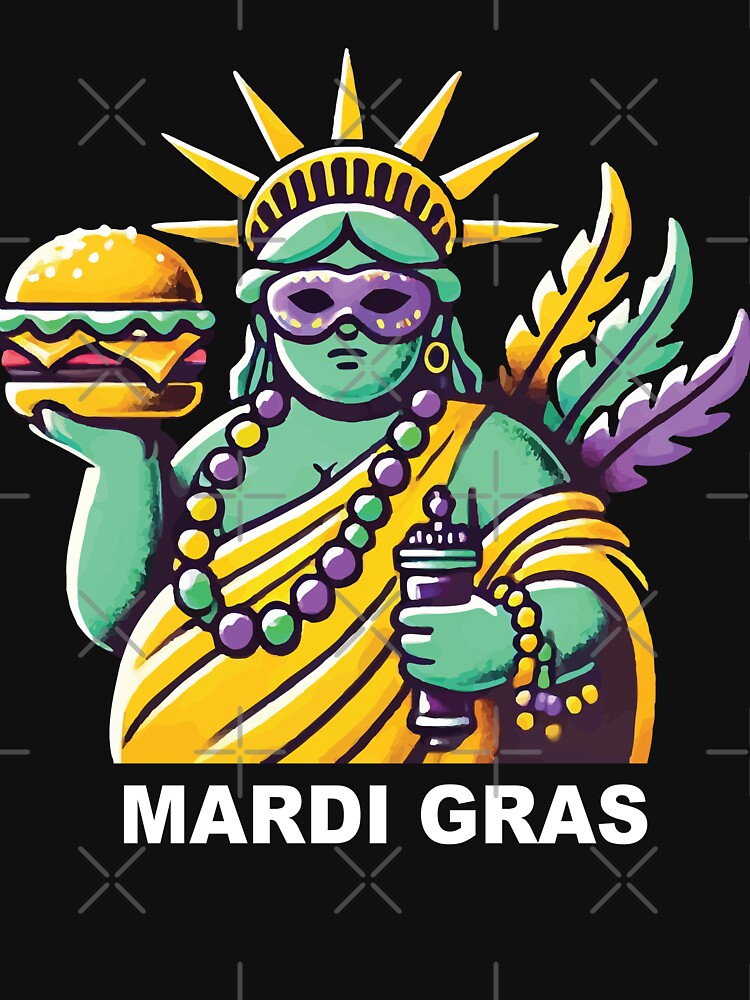 Mardi Gras Statue Liberty Fun Vibes by LuminOrb