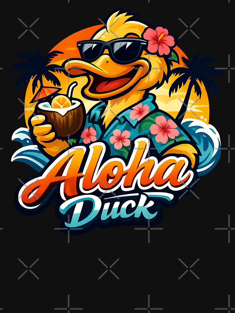 Aloha Duck Tropical Vacation Vibe Design by TeeTimeTreasure