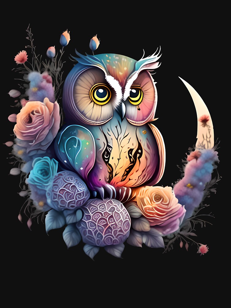 Mystic, Floral Owl, Boho Owl by Celestial Charm Co
