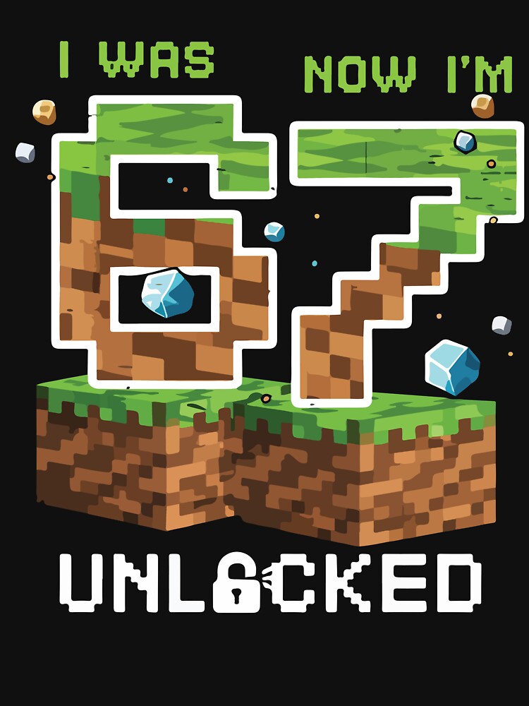 Level 7 Unlocked Gamer Birthday I Was 6 Now I'm 7 Pixel Game Style by kiralynstration