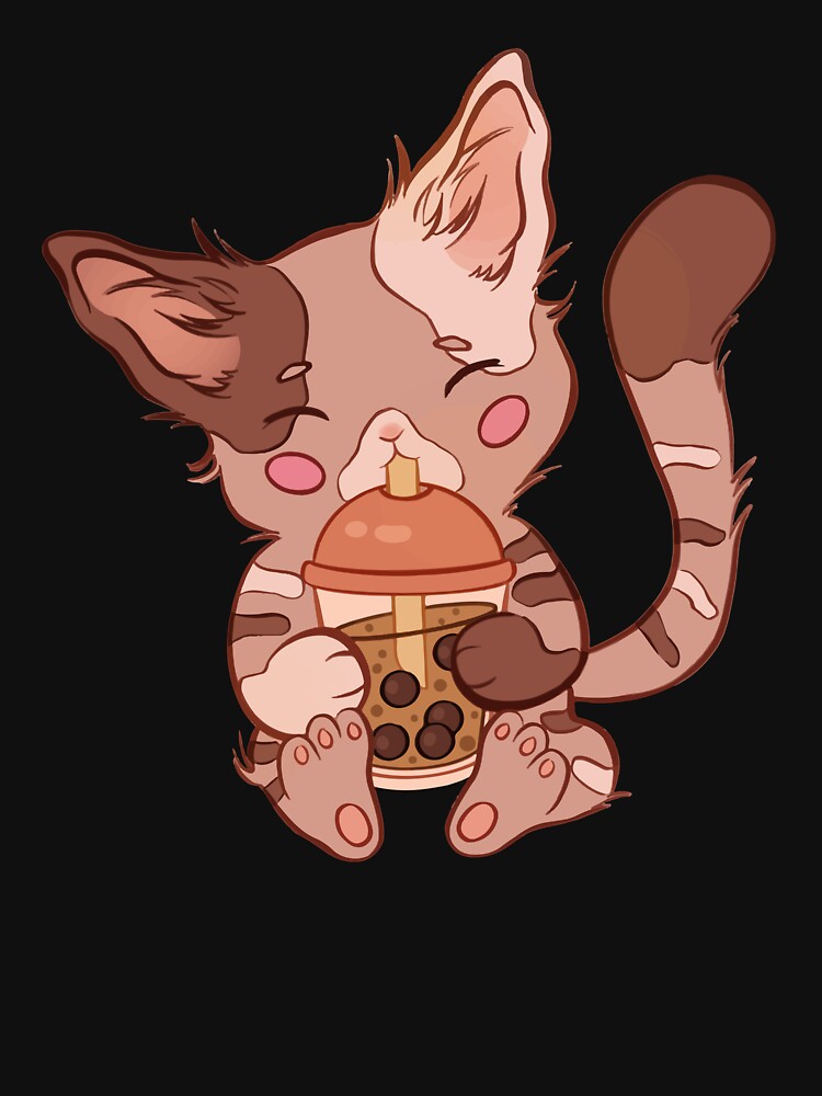 Cute Kawaii Anime Cat Boba Tea Bubble Tea by FalkDania