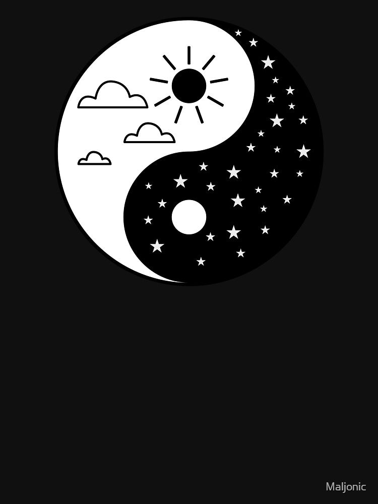 Yin Yang Sun and Moon Symbol Day Night Harmony by Maljonic