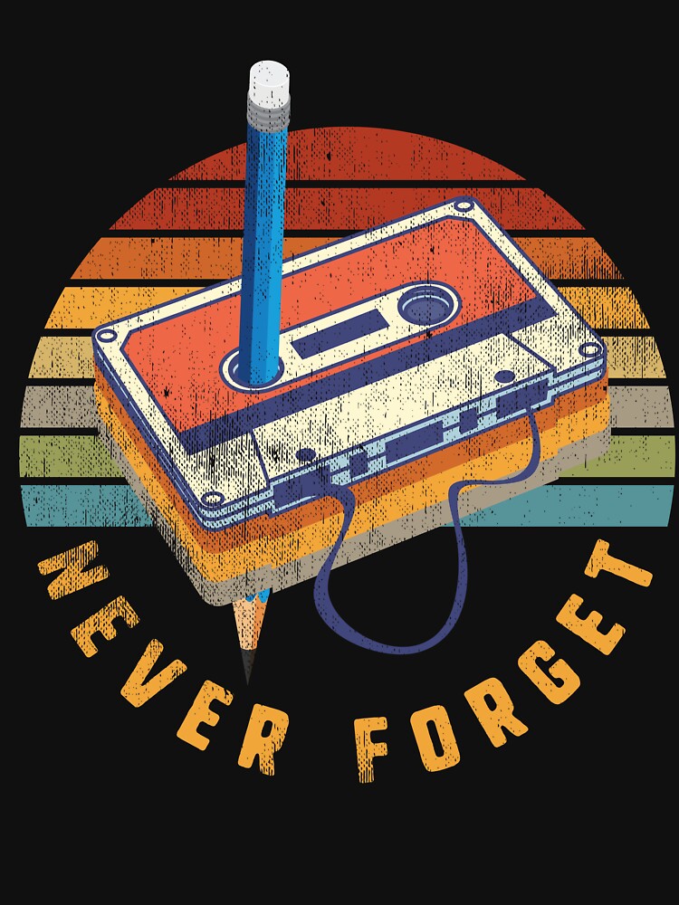 Vintage Audio Tape Cassette Never Forget Retro 80s 90s by MintaApparel