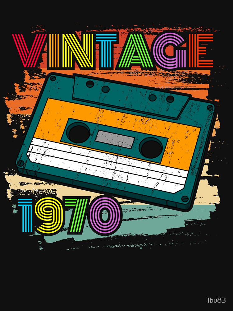 Vintage 1970 Retro Cassette Tape 52nd birthday by Ibu83