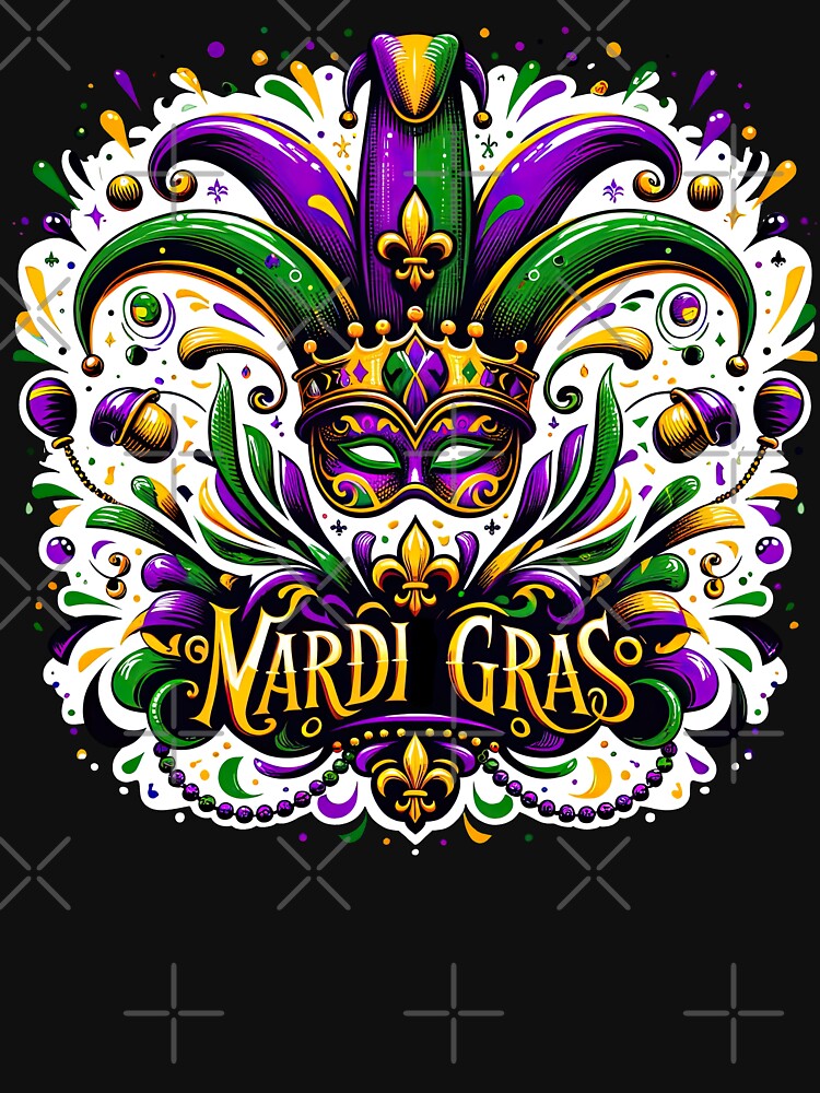Elegant Mardi Gras Fleur-de-Lis Festive Tee by MAPDDesigns