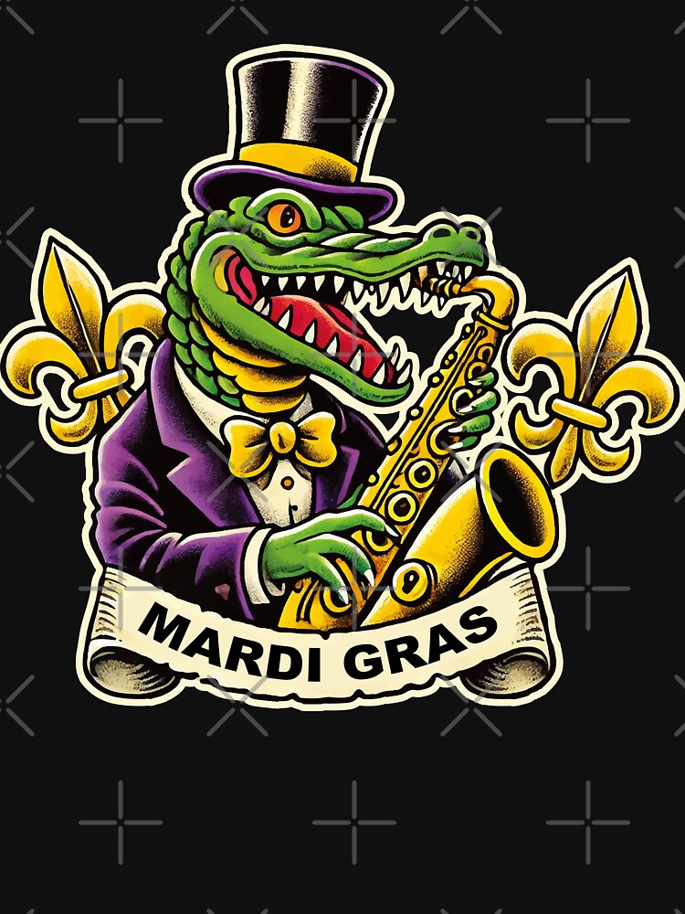 Mardi Gras Alligator Saxophone Celebration by LuminOrb