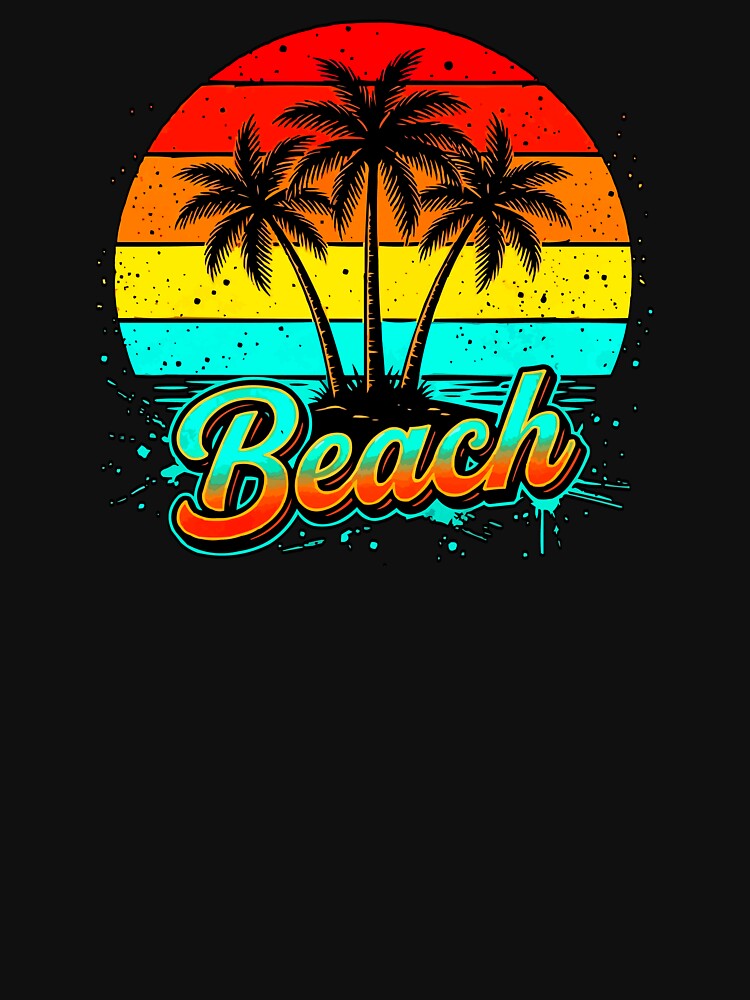 Retro Beach Sunset Shirt – Vintage Tropical Summer Vacation Aesthetic Tee by VikArtStudio