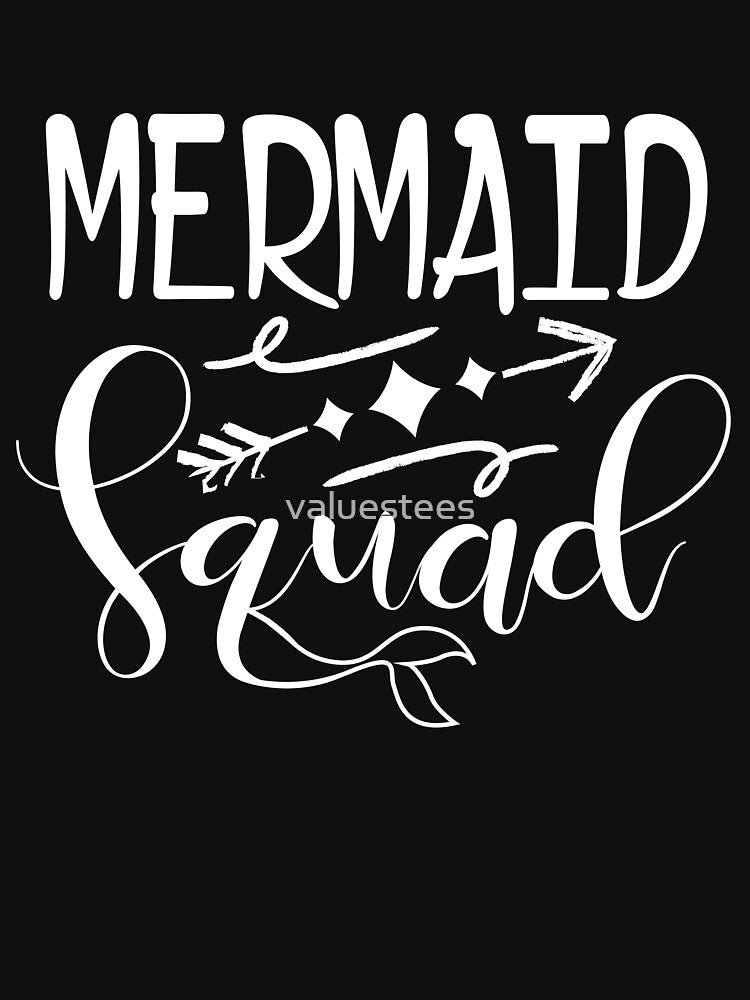 Mermaid Squad - marine life typography by valuestees