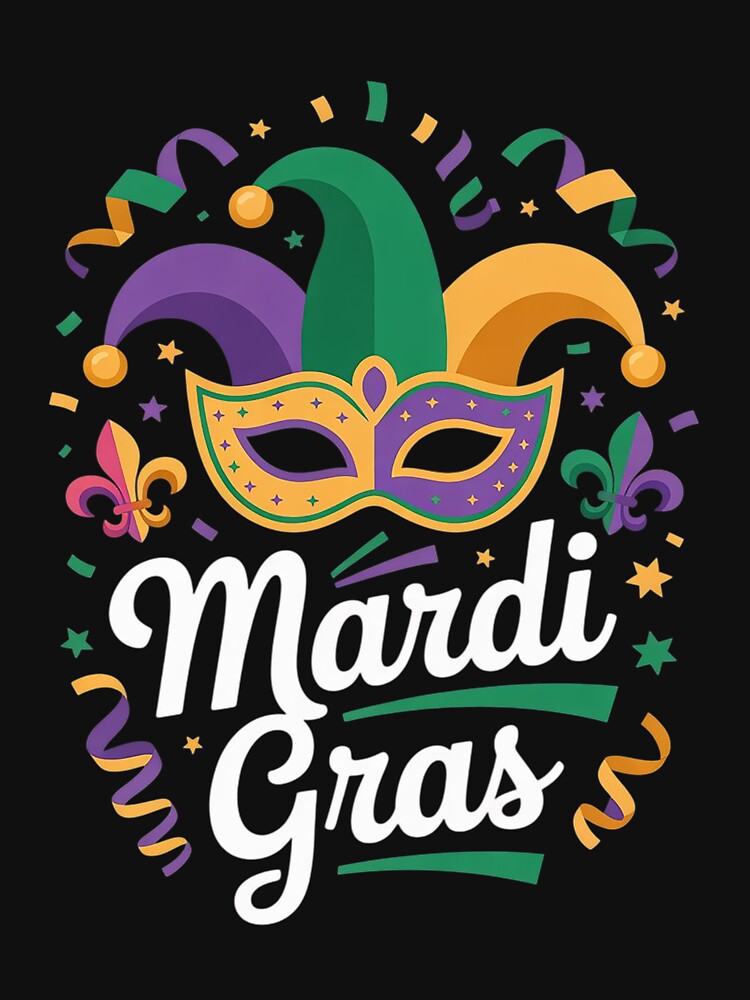 Mardi Gras Mask Jester Hat Colorful Carnival Party by Vexat062Art