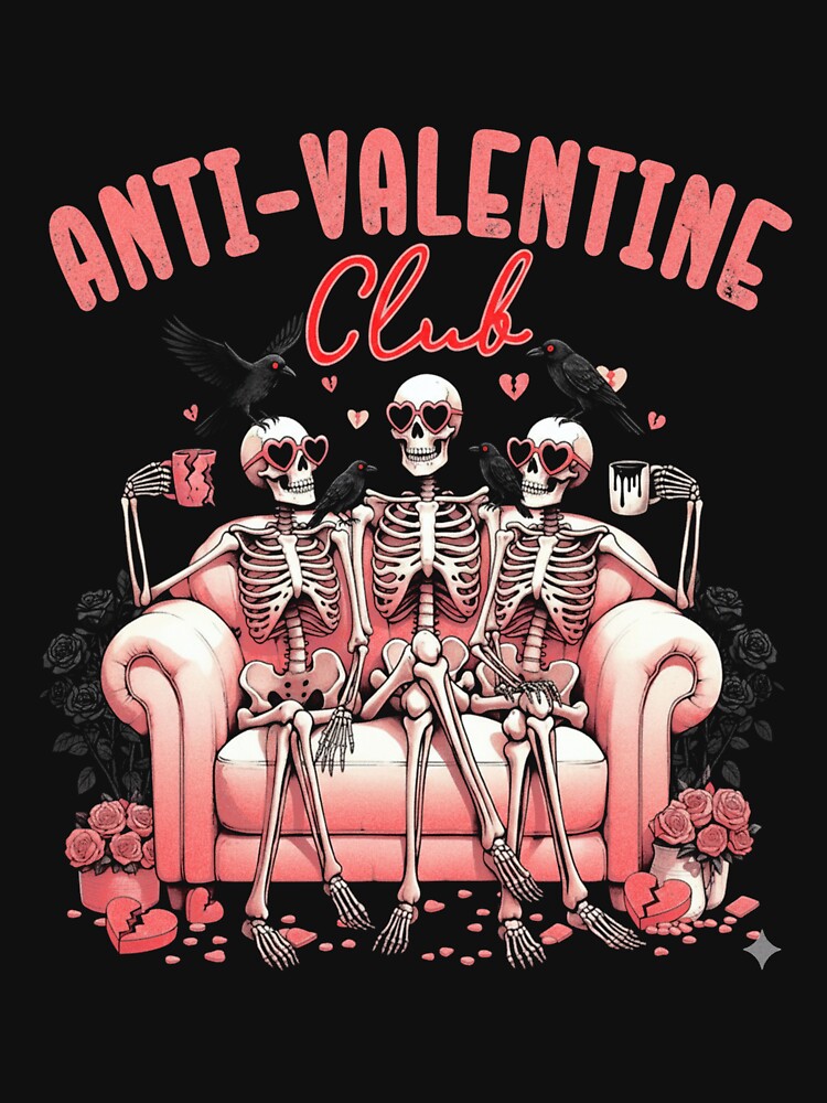 Anti Valentine Club, Funny Skeleton Love Meme by SassCity