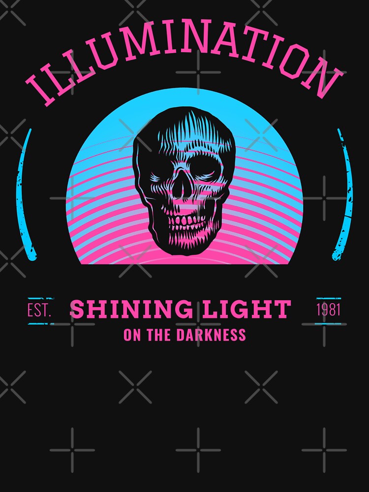 Vaporwave Aesthetic Retro Goth Skull - Neon 80s 90s Vaporwave Skull - Illumination - 1981 by WonderWear