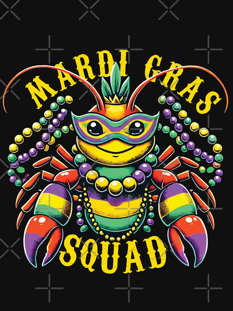 Mardi Gras Crayfish Squad Vibrant Festival Vibes by LuminOrb