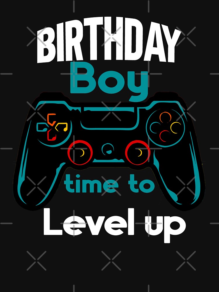 Birthday Boy Time to Level Up Funny illustration Gift by KO-Design