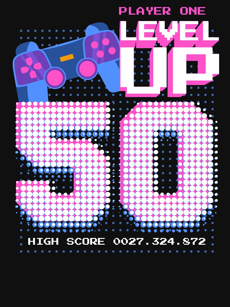 Player One Level Up 50 by patternprint1