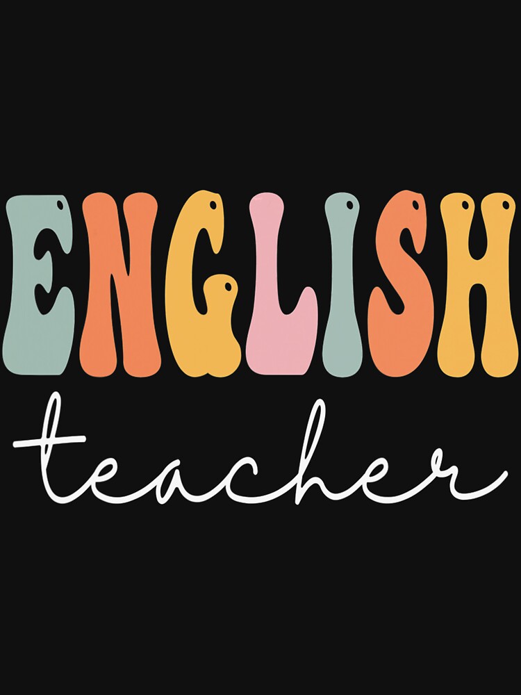 English Teacher Retro Groovy Women Happy First Day Of School by troubledcommand
