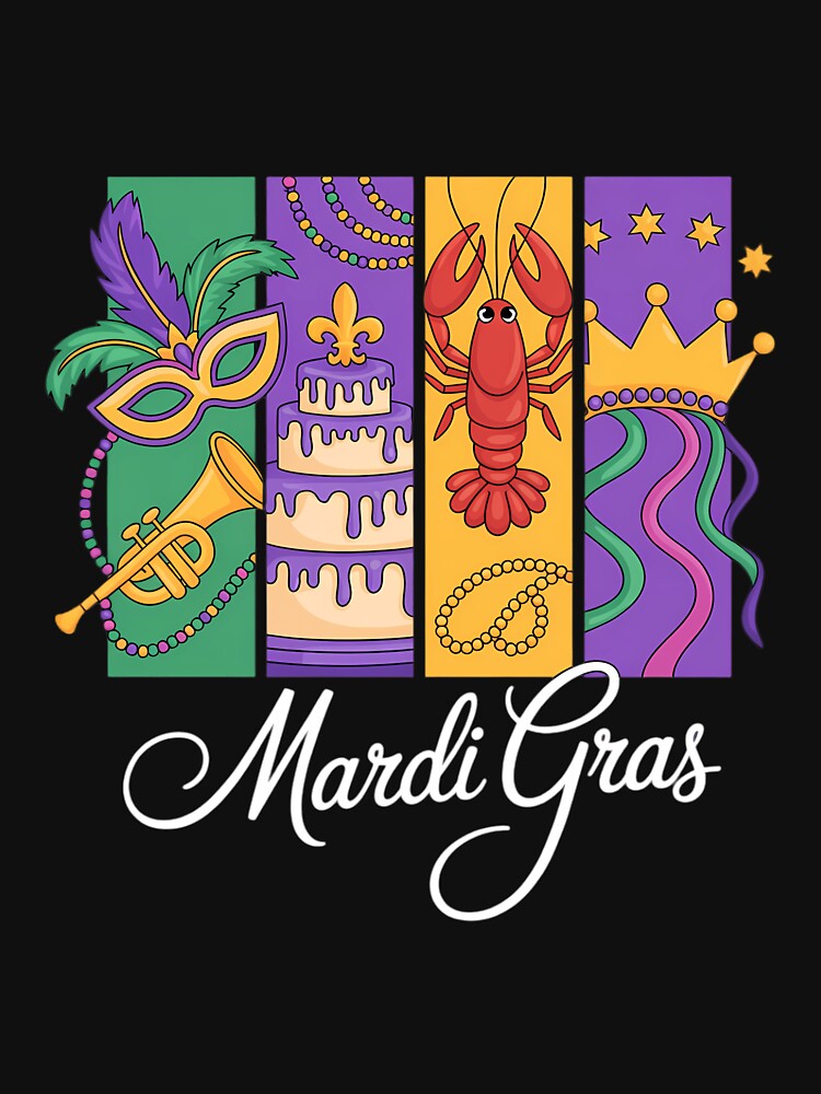 Mardi Gras Fleur De Lis Mask King Cake Crawfish Louisiana by JonathalIngham