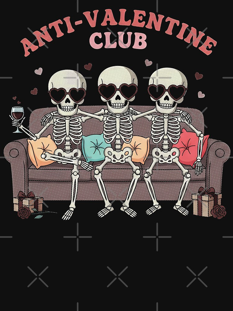 Anti-Valentine Club Skeletons Funny Valentine Shirt by thepixfactory
