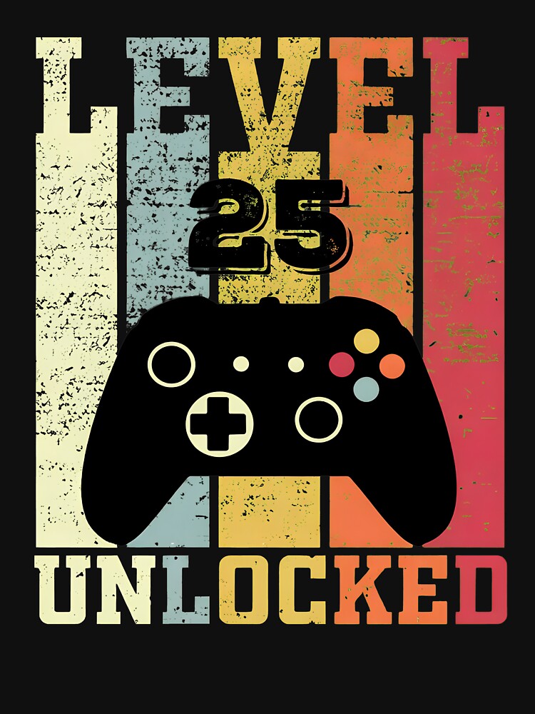 Level 25 Unlocked Gamer Birthday Controller by OlyvieArt