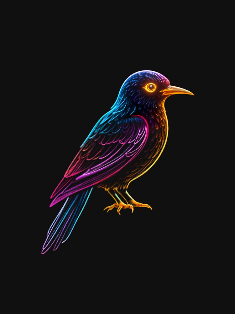 Bird Chill Neon Marine Animal Mystical Art Collection by ART ATTACK ZONE