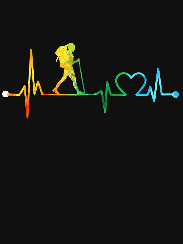 HIKING HEARTBEAT WATERCOLOR by WinghiDesign