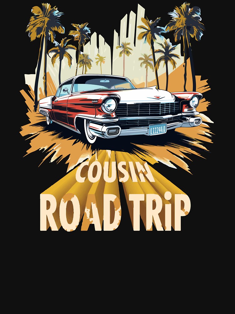 Cousin Road Trip T-Shirt | Vintage Car Travel Design for Cousins Vacation by PixelWaveBD