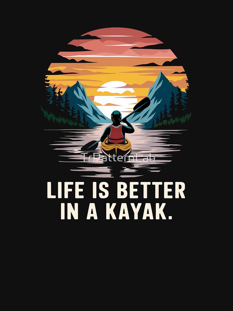 Kayaking Adventure Mountain Sunset by TrPatternLab