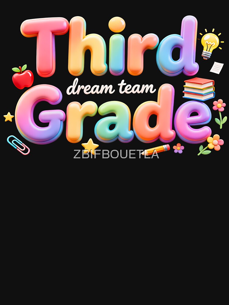 Preppy Third Grade Dream Team - Back to School Teacher Student by ZBIFBOUETLA