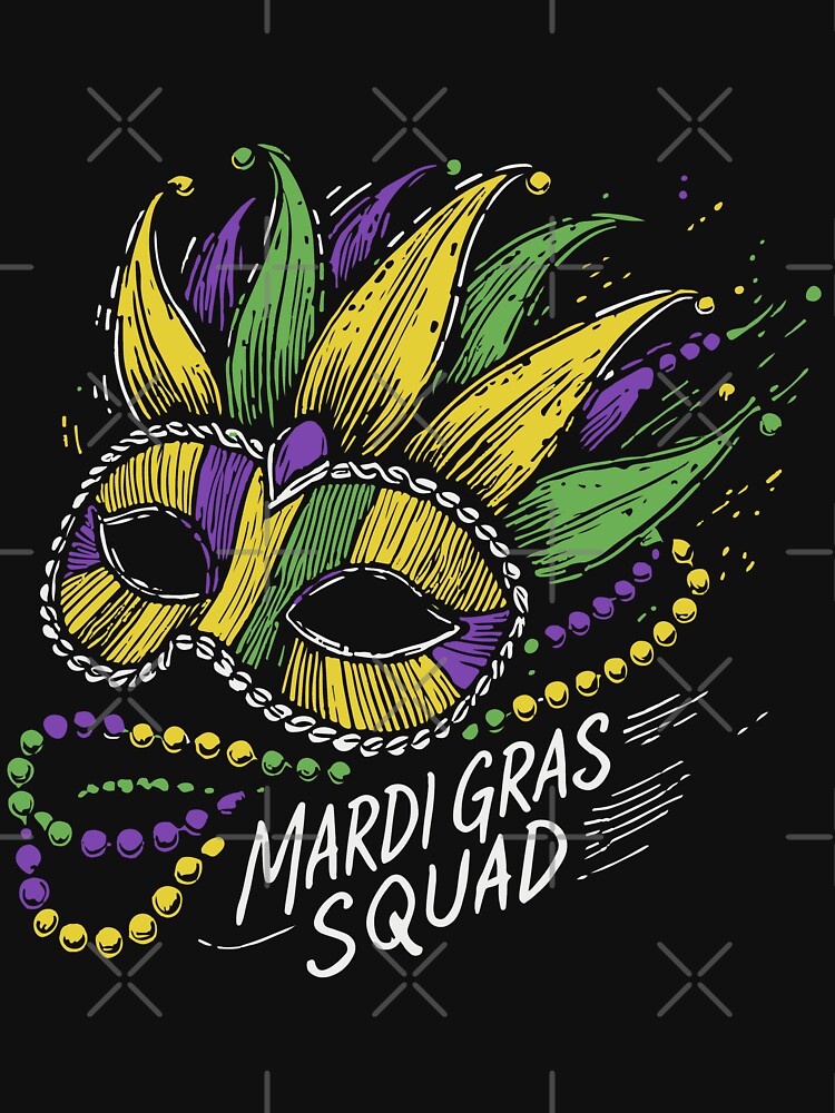 Mardi Gras Squad Mask Beads Festive Vibes by LuminOrb