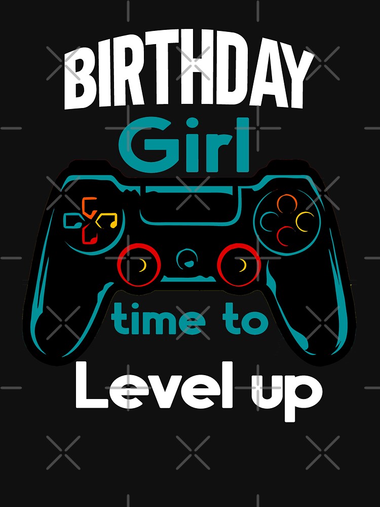 Birthday Girl Time to Level Up Funny illustration Gift by KO-Design