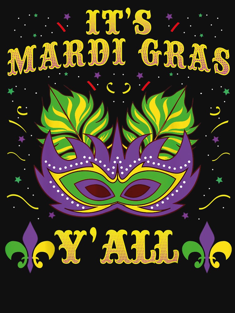 Its Mardi Gras Yall Tshirt Mardi Gras Party Mask Costume - Mardi Gras Cat by JenniaStore