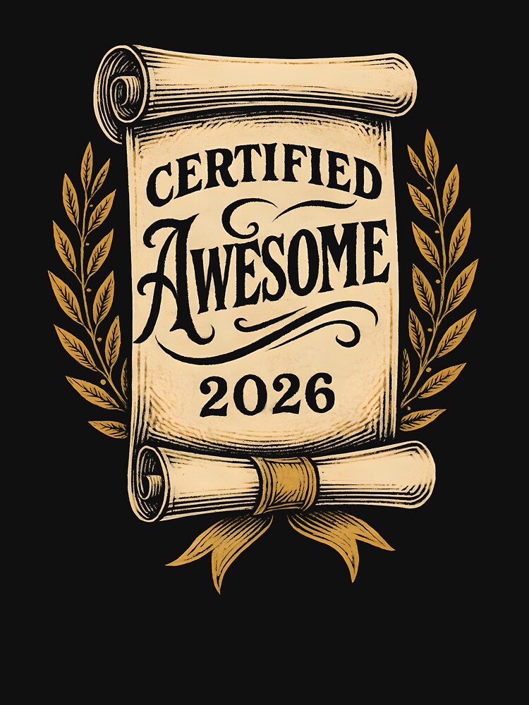 "Certified Awesome" Scroll by DarylWelsh2024