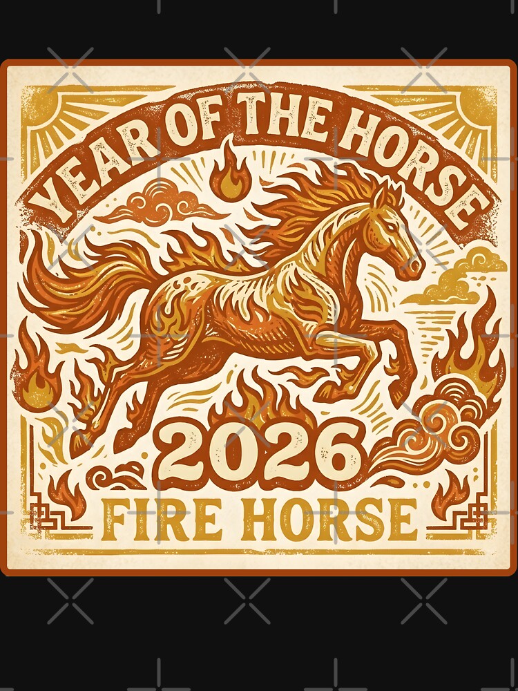 Year of the Horse 2026 Fire Horse Shirt – Vintage Western Cowboycore Zodiac by Frog Level Treasures