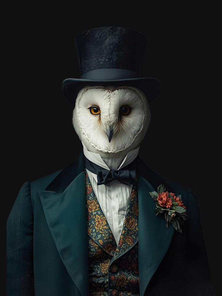 Victorian Scholar Owl Portrait by EnviousPrints