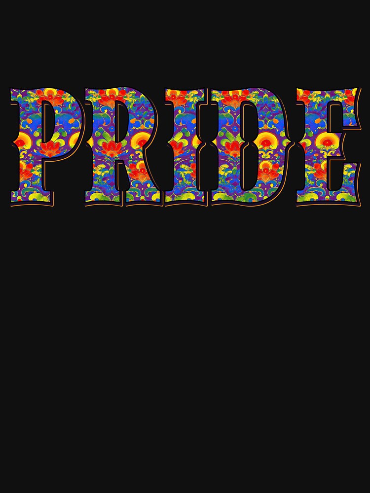 Bright Joyful Traditional Folk Art Rainbow Pride Print by thaneydesign