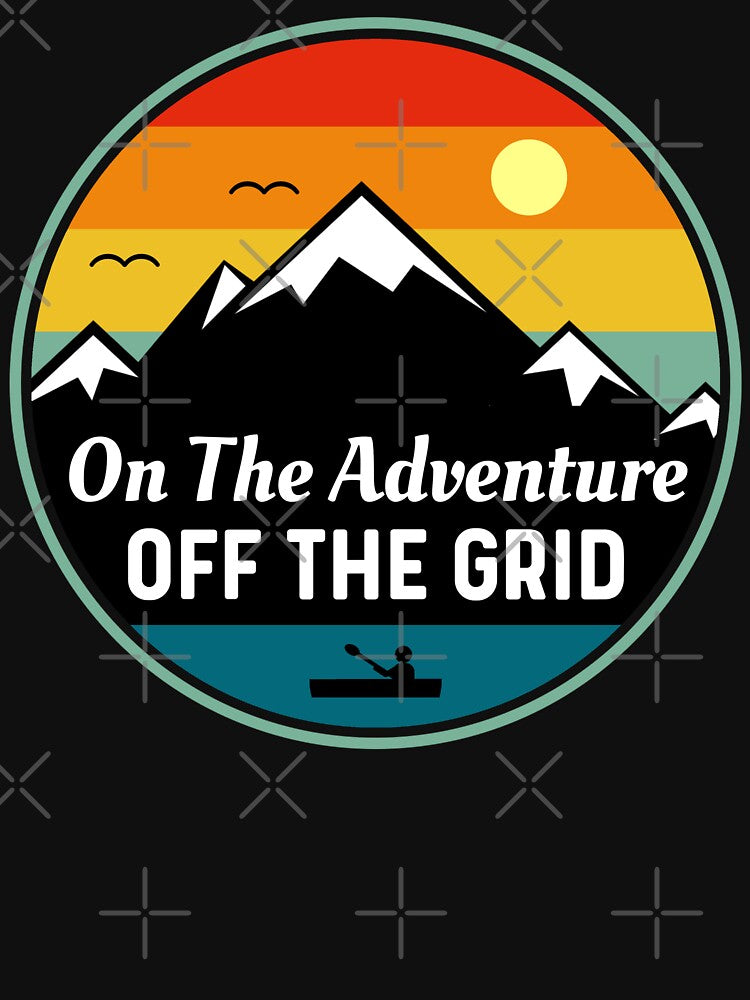 On The Adventure Off The Grid, Nature Outdoor Mountain Lake Adventure by Sunserize Designs
