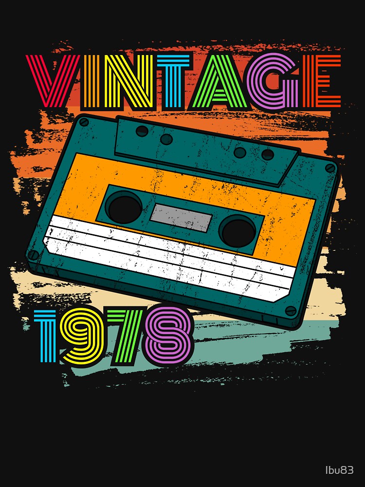 awesome since 1978 Retro Cassette Tape 45th Birthday by Ibu83
