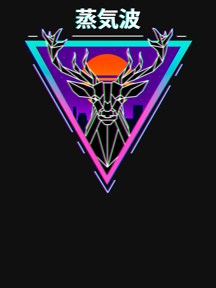 Vaporwave Art - 90's Retro Deer Japanese Otaku Aesthetic by Hitagivapor
