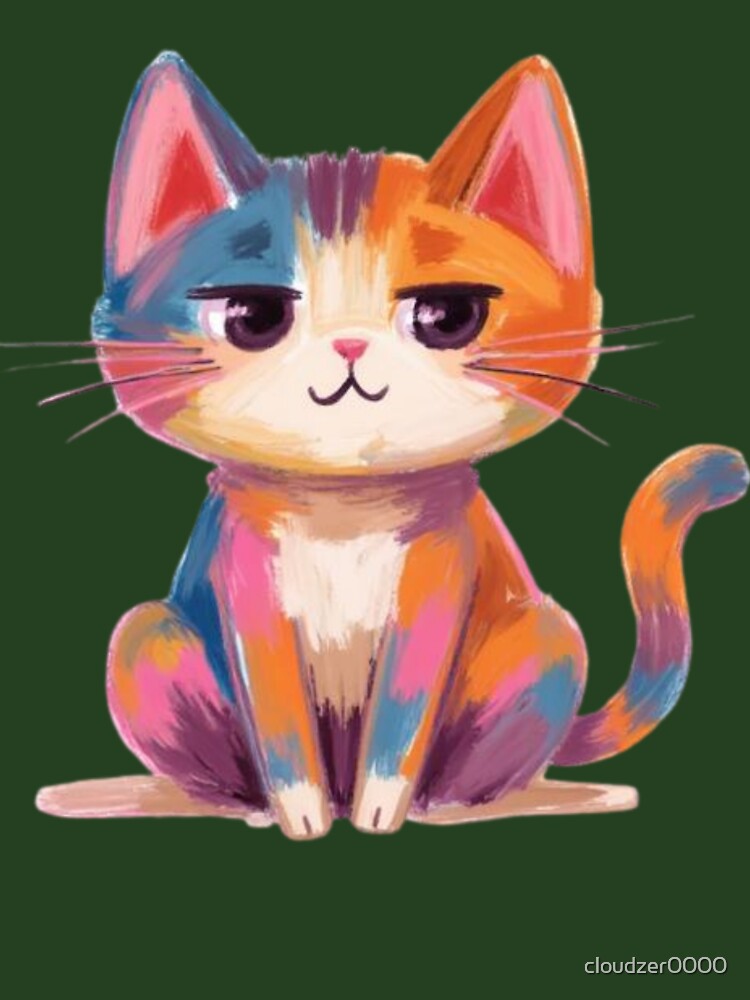 smug calico cat fauvism art style by cloudzer0000