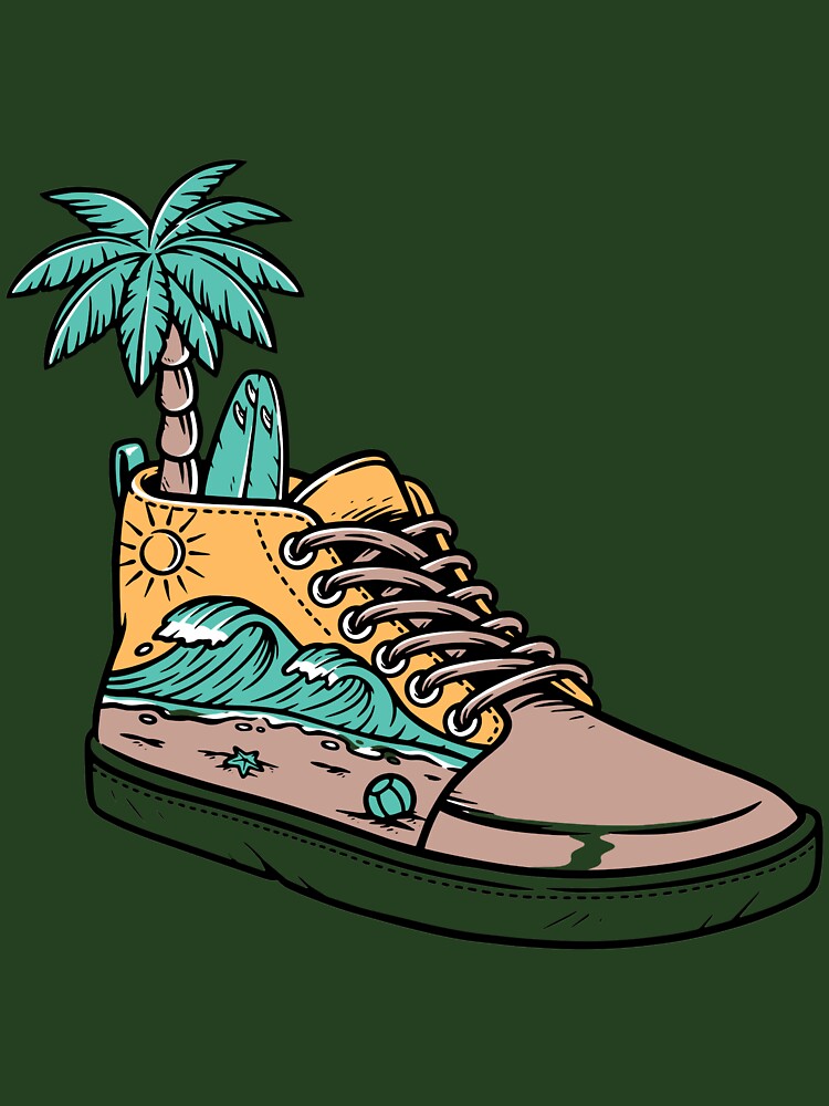 Tropical Surf Sneaker Beach Vibes Art Design by Wear Sculpt